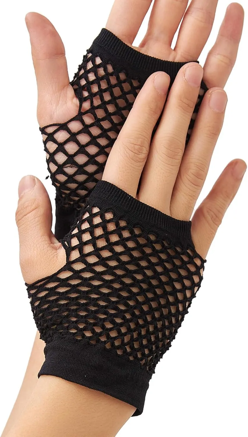 Short Fishnet Gloves Fingerless For Women Fish Net Mesh Emo Goth 80s Scene Accessories