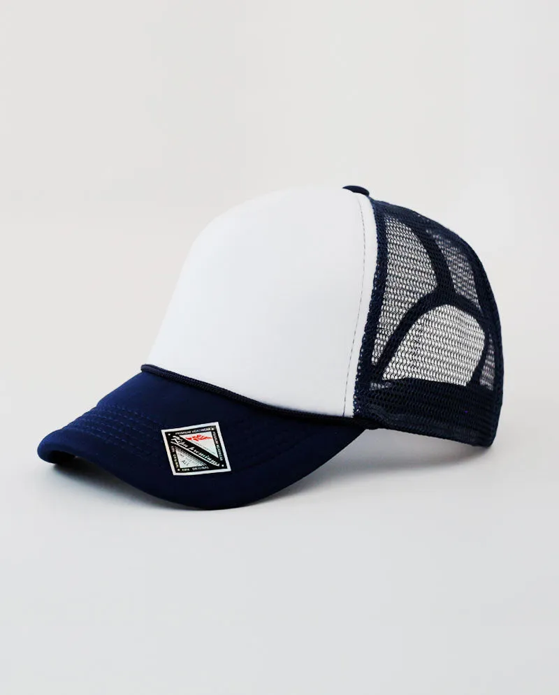 The Hat Depot - Sponge White Front Trucker Cap