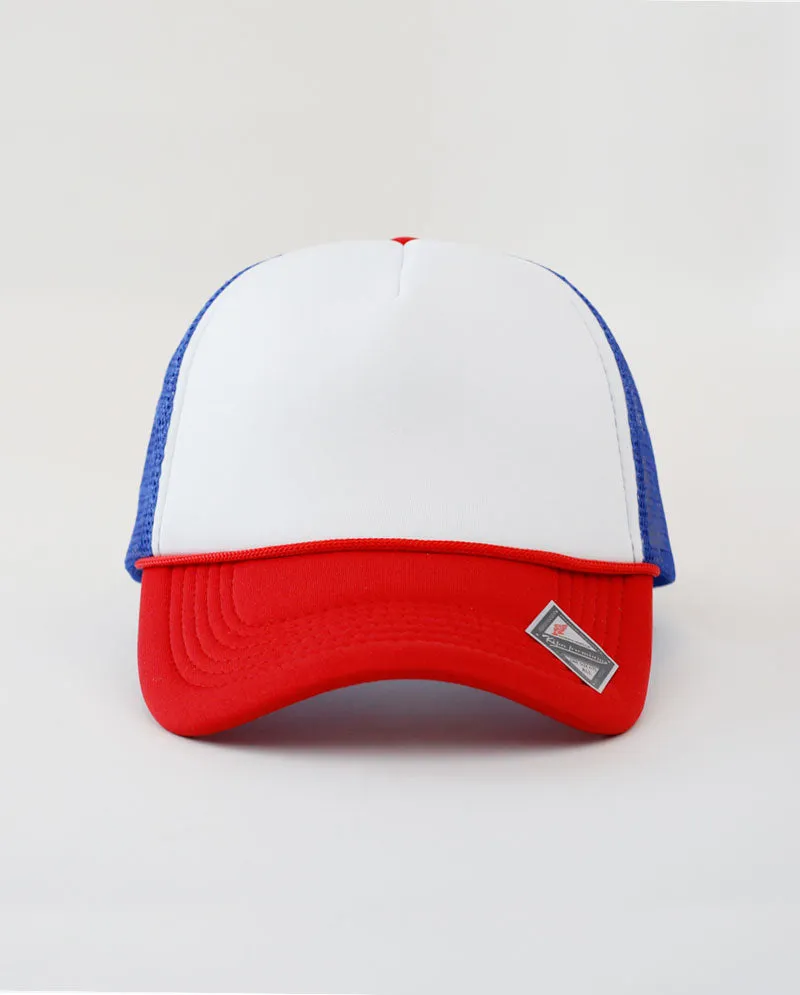 The Hat Depot - Sponge White Front Trucker Cap