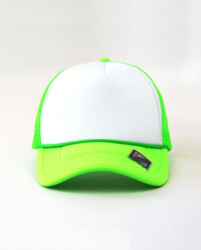 The Hat Depot - Sponge White Front Trucker Cap
