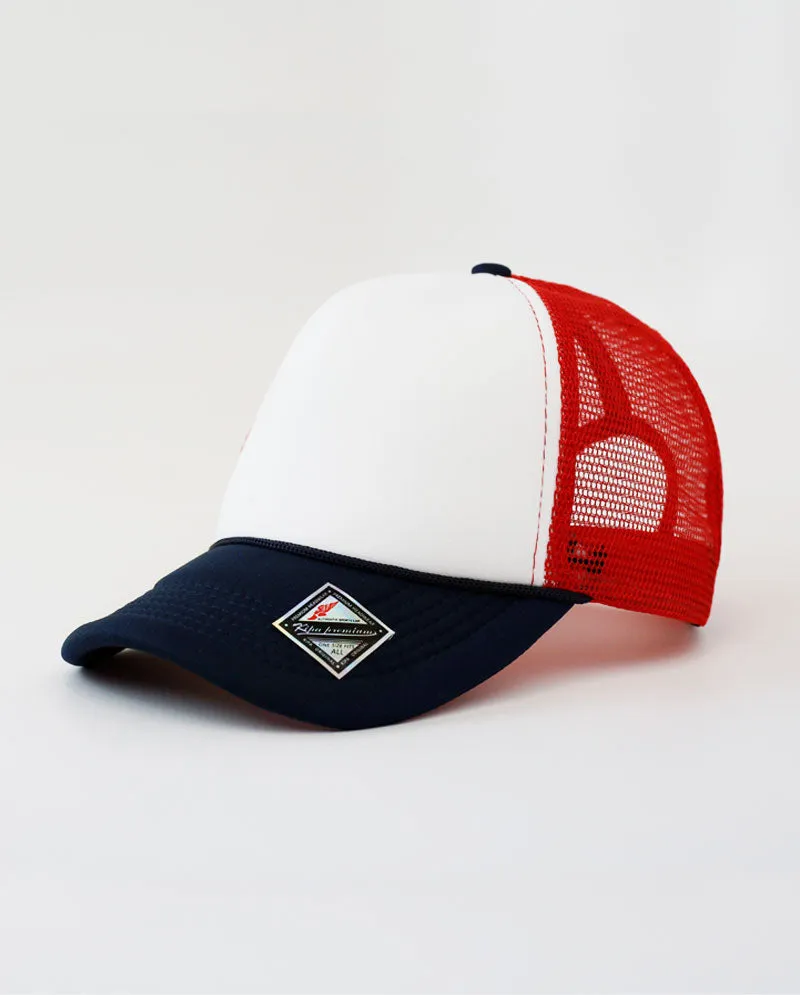 The Hat Depot - Sponge White Front Trucker Cap