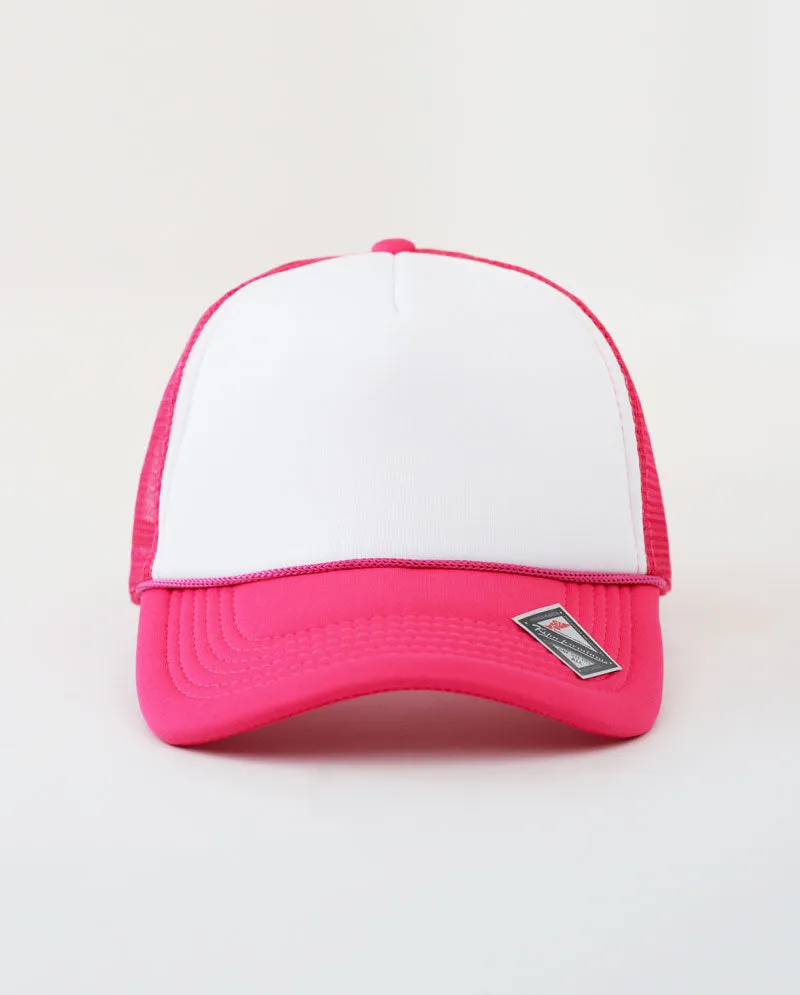 The Hat Depot - Sponge White Front Trucker Cap
