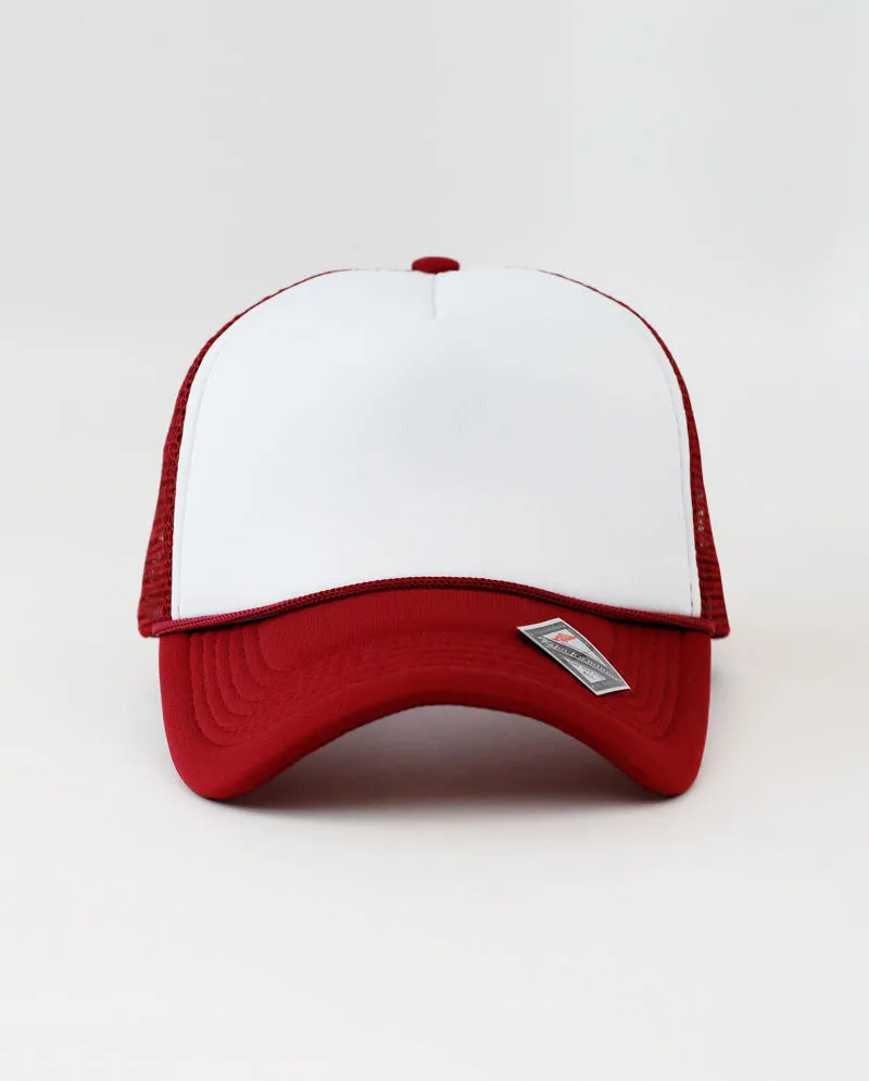 The Hat Depot - Sponge White Front Trucker Cap