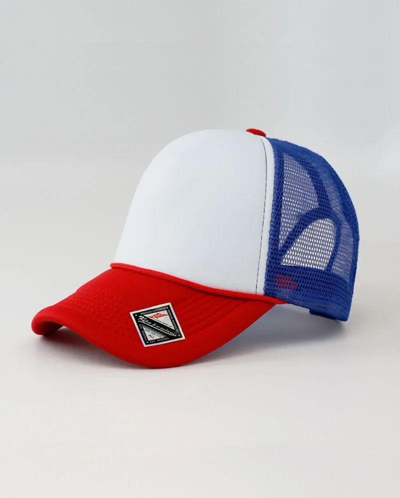 The Hat Depot - Sponge White Front Trucker Cap