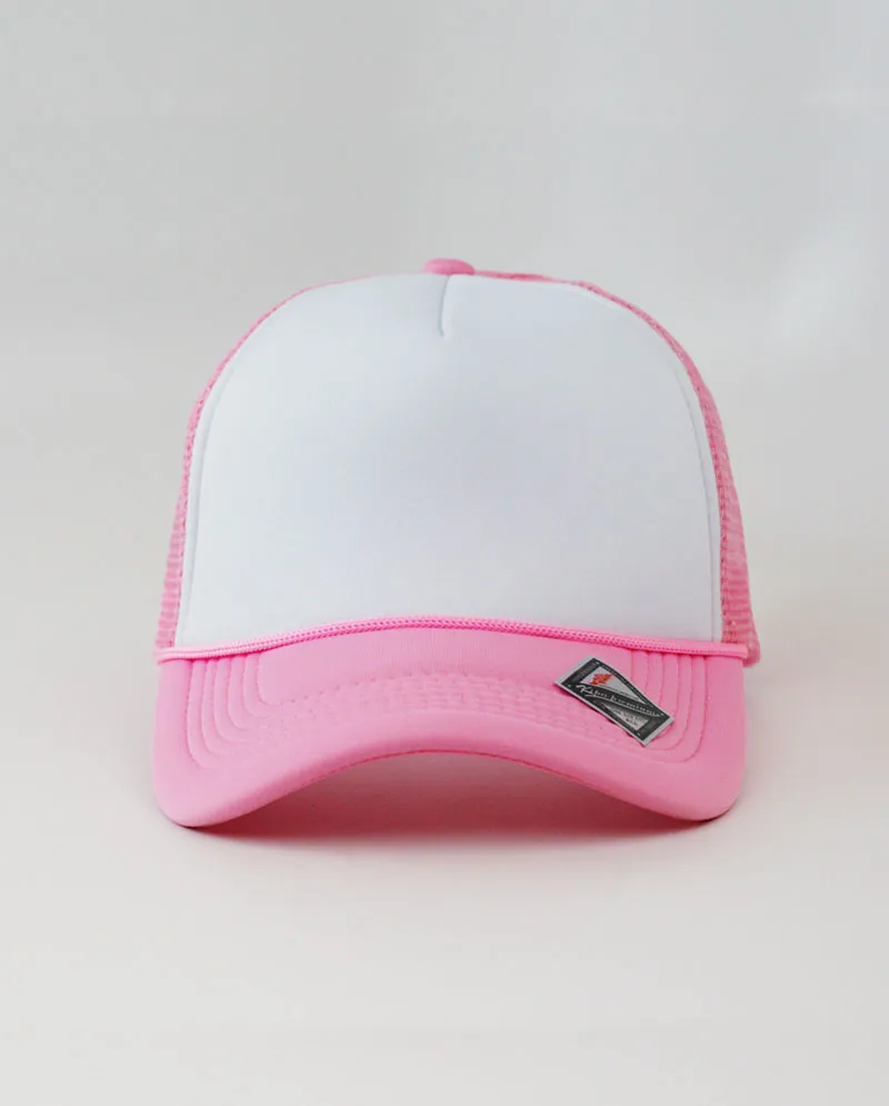 The Hat Depot - Sponge White Front Trucker Cap