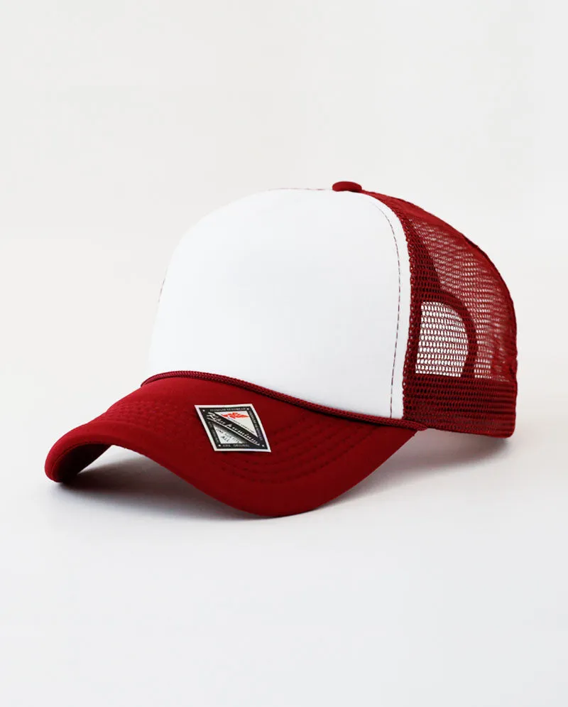 The Hat Depot - Sponge White Front Trucker Cap