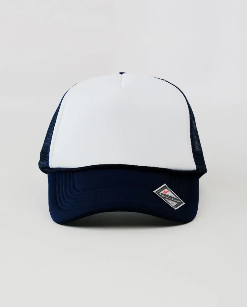 The Hat Depot - Sponge White Front Trucker Cap