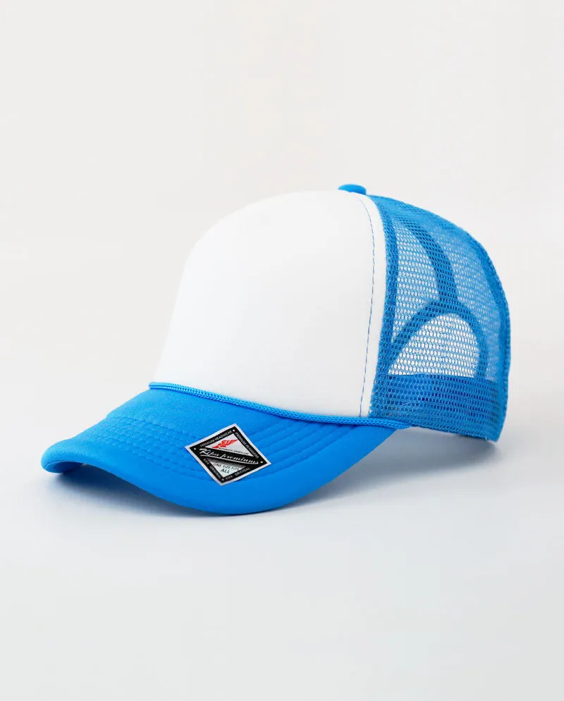 The Hat Depot - Sponge White Front Trucker Cap
