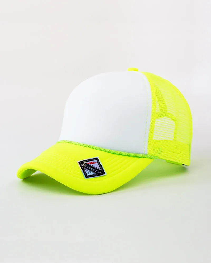 The Hat Depot - Sponge White Front Trucker Cap