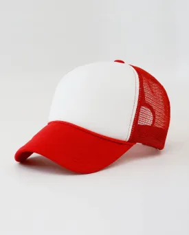 The Hat Depot - Sponge White Front Trucker Cap