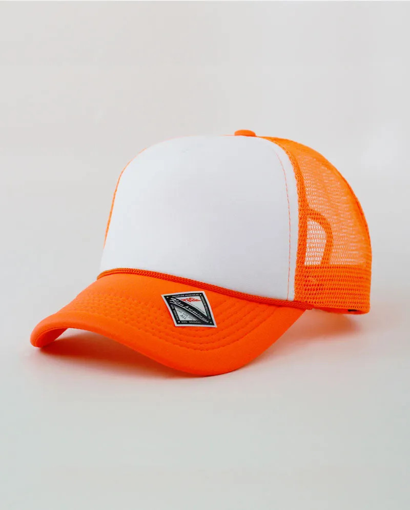 The Hat Depot - Sponge White Front Trucker Cap