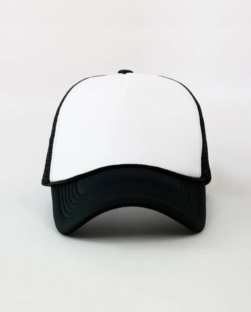 The Hat Depot - Sponge White Front Trucker Cap