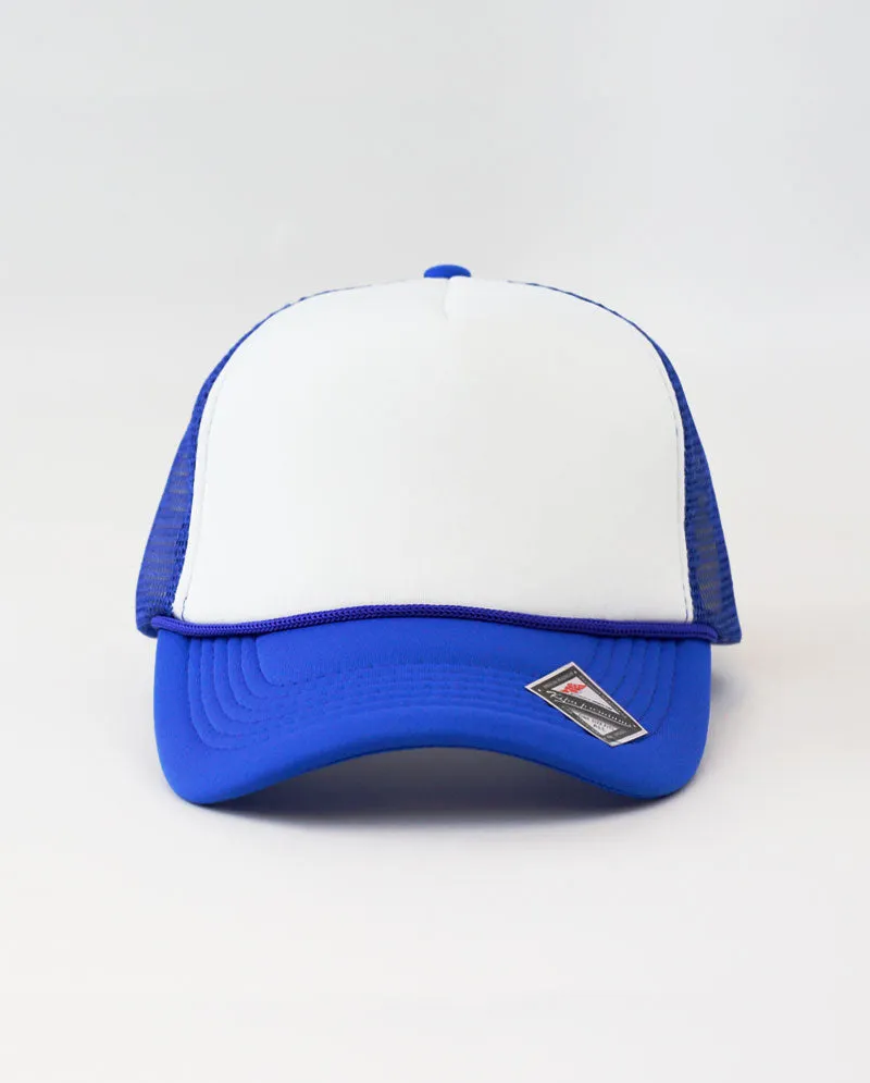 The Hat Depot - Sponge White Front Trucker Cap