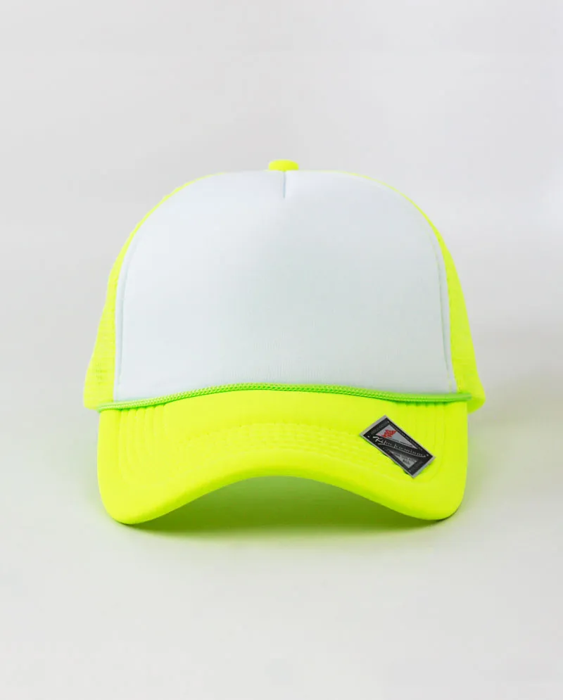 The Hat Depot - Sponge White Front Trucker Cap