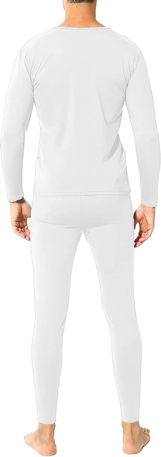 Therma Pro Mens Fleece Lined Thermal Top & Bottom Underwear Set, Long Johns Base Layer Ultra-Soft