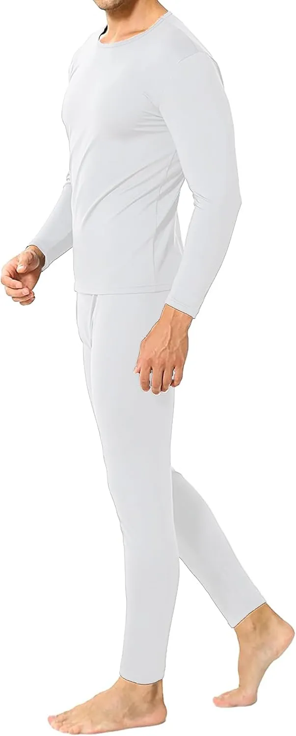 Therma Pro Mens Fleece Lined Thermal Top & Bottom Underwear Set, Long Johns Base Layer Ultra-Soft