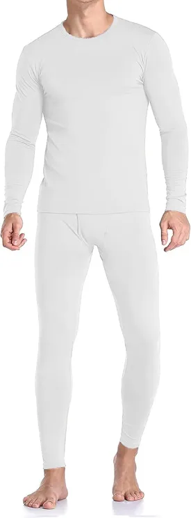 Therma Pro Mens Fleece Lined Thermal Top & Bottom Underwear Set, Long Johns Base Layer Ultra-Soft