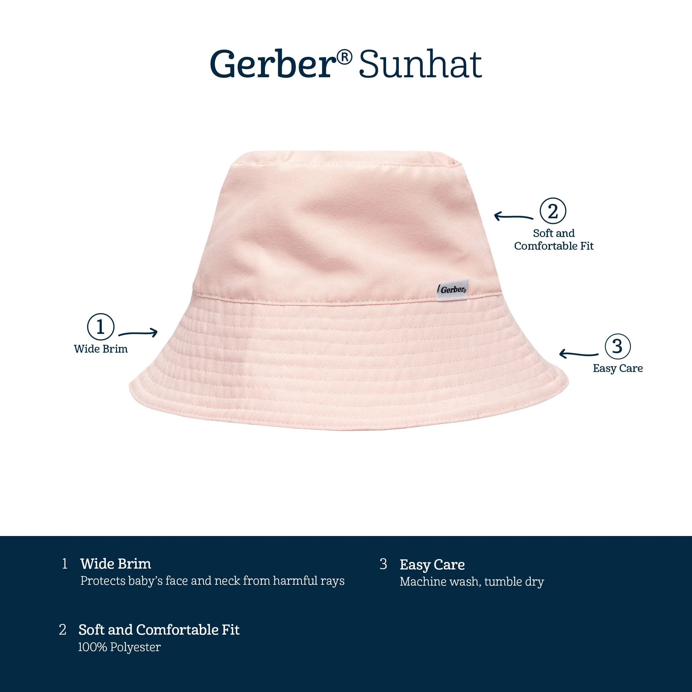 Toddler Neutral UPF 50  Blush Sun Hat