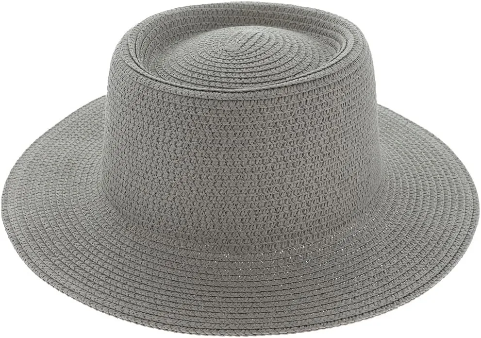TOP HEADWEAR Floppy Brim Paper Braid Flat Top Fedora Panama Hat