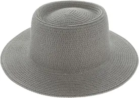 TOP HEADWEAR Floppy Brim Paper Braid Flat Top Fedora Panama Hat