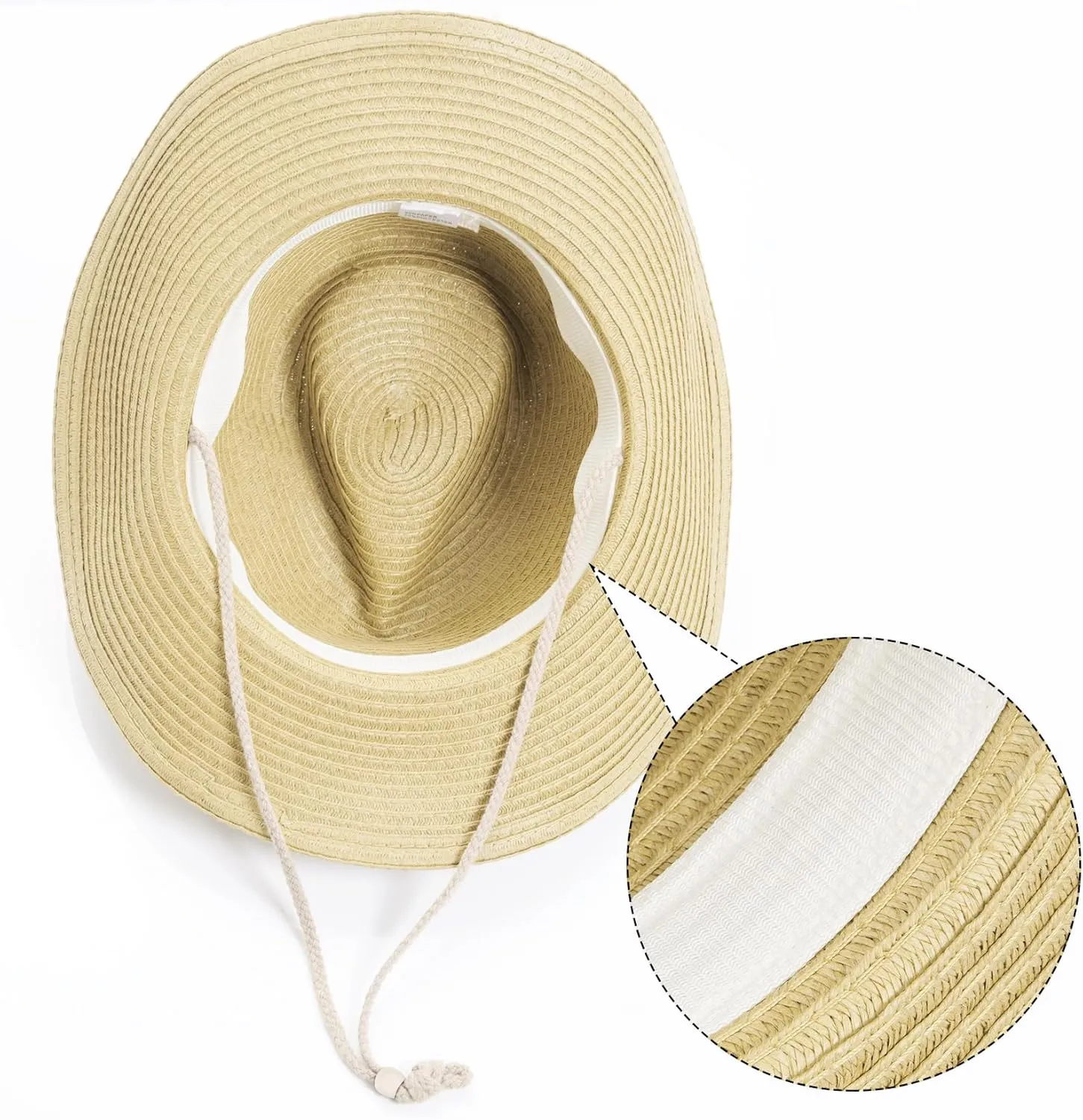 Unisex Straw Cowboy Hats for Women and Men Western Beach Cowboy Sun Hat Wide Brim Cap for Beach, Halloween, Partie