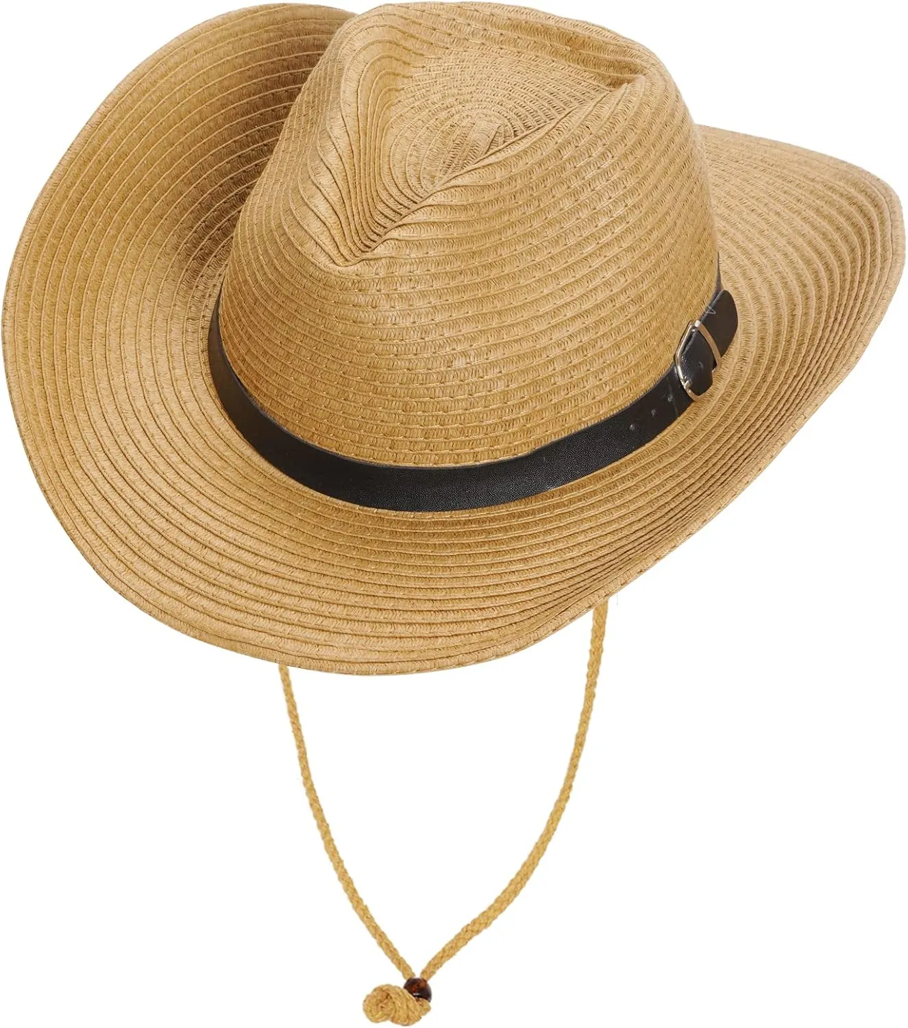 Unisex Straw Cowboy Hats for Women and Men Western Beach Cowboy Sun Hat Wide Brim Cap for Beach, Halloween, Partie