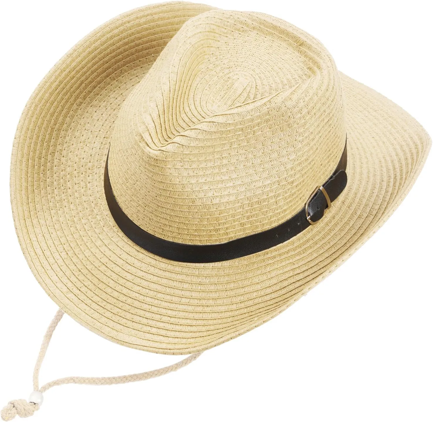 Unisex Straw Cowboy Hats for Women and Men Western Beach Cowboy Sun Hat Wide Brim Cap for Beach, Halloween, Partie