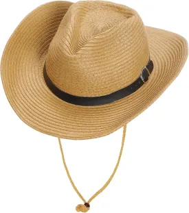 Unisex Straw Cowboy Hats for Women and Men Western Beach Cowboy Sun Hat Wide Brim Cap for Beach, Halloween, Partie