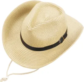Unisex Straw Cowboy Hats for Women and Men Western Beach Cowboy Sun Hat Wide Brim Cap for Beach, Halloween, Partie