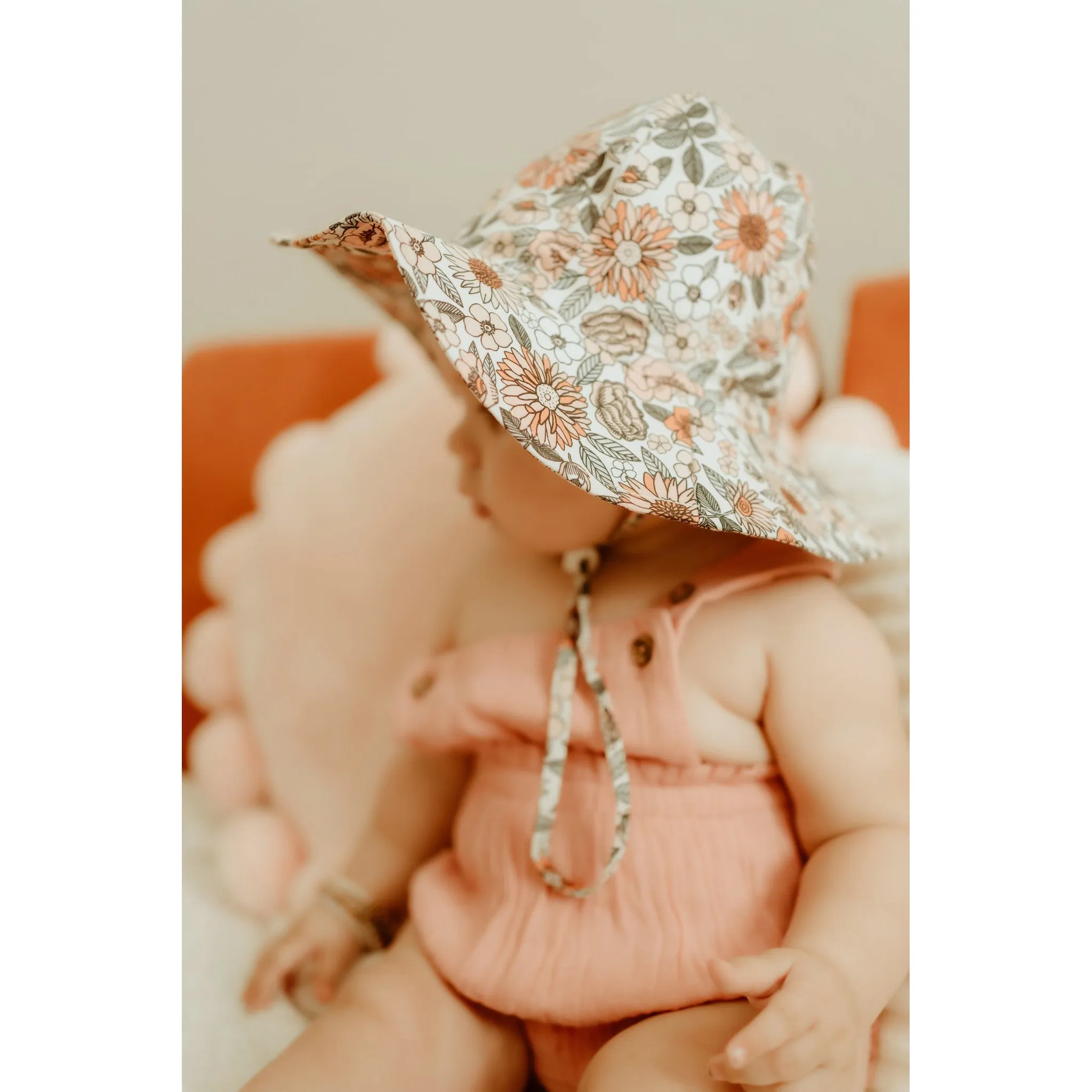 Vintage Flora Sunhat UPF 50  with Adjustable Breakaway Strap