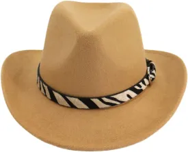 Vintage Women's Wide Brim Warm Wool Felt Hat Tweed Bowler Hat Cowboy Hat Unisex Panama Jazz Hat Sombrero camel 56to58cm