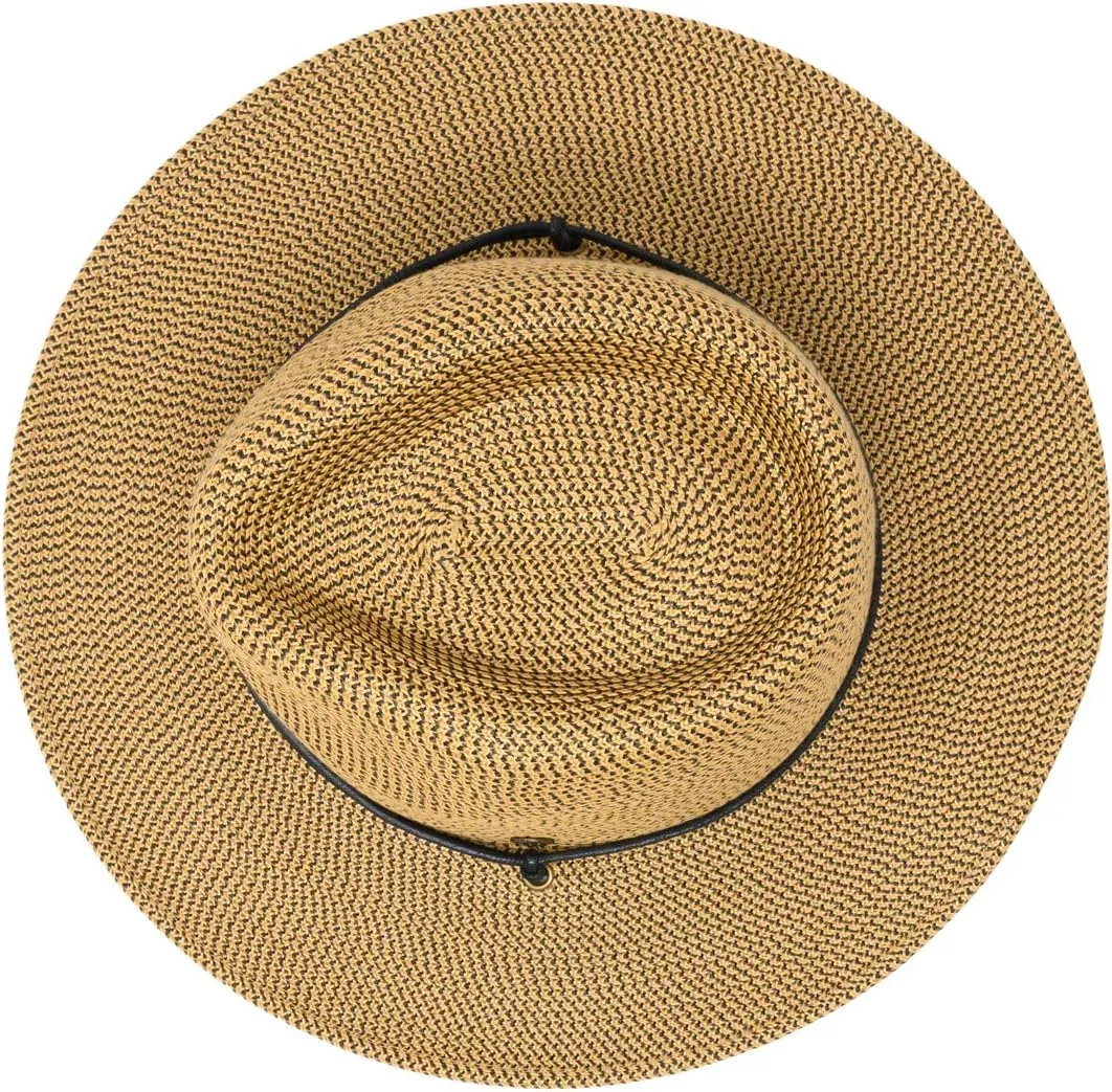 Wallaroo Hat Company Mens Logan Fedora  UPF 50  Sun Protection, Wide Brim, Packable, Chin Strap and Adjustable Sizing