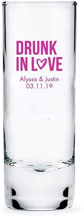 WEDDINGSTAR Personalized 2.5oz Tall Shot Glass Customizable Full Color Print - 108 pack