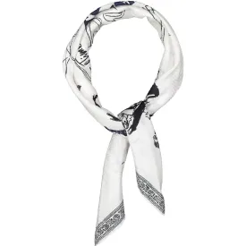 White printed caffè silk neckerchief