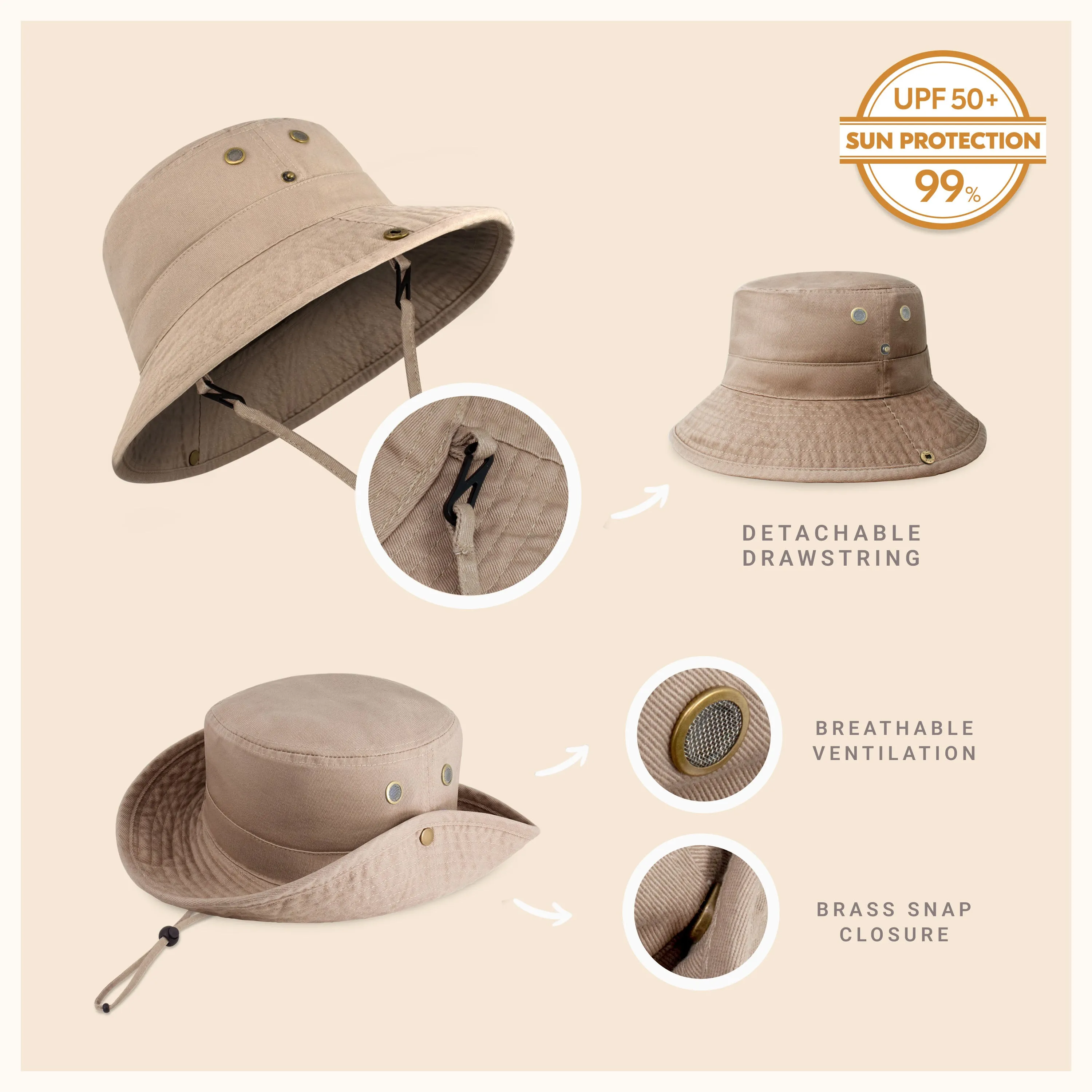 Wide Brim Bucket Hat
