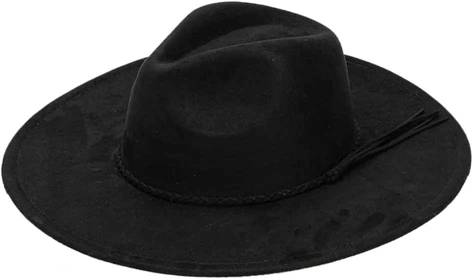 Wide Brim Suede Fedora Hats Unisex Classic Panama Hat Solid Retro Fedora 2025