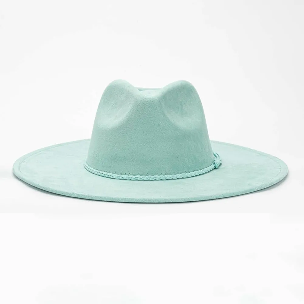 Wide Brim Suede Fedora Hats Unisex Classic Panama Hat Solid Retro Fedora 2025
