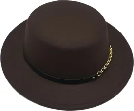 Women Men Wool Fedora Hat Wide Brim Jazz Church Panama Top Hat