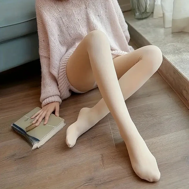 Women's Fleece-Lined Thermal Pantyhose – Cozy Warmth with a Flattering Fit